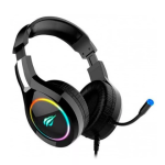 Fone de ouvido over-ear gamer Havit H2232D 2xP2, RGB - Preto